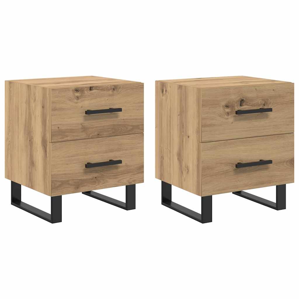 Cabinet de chevet 2 pcs Chêne artisanal 40 x 35 x 47,5 cm - XIOS