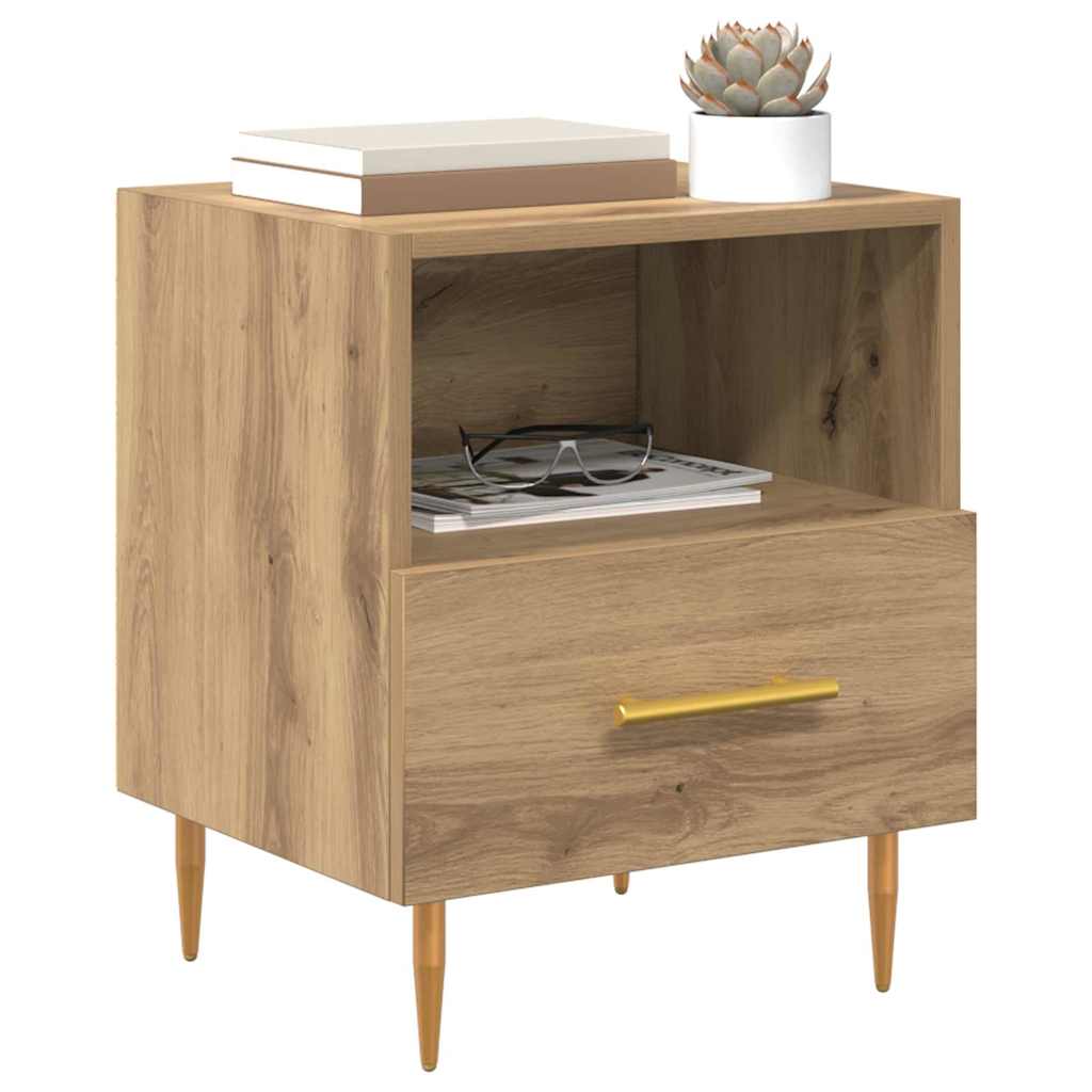 Table de chevet avec tiroir 2 pcs Marron 40 x 35 x 47,5 cm - XIOS