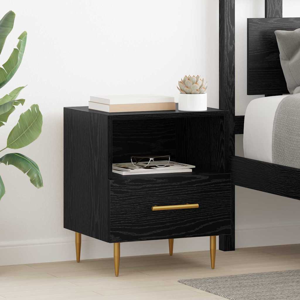 Table de chevet 2 pcs Noir 40 x 35 x 47,5 cm Bois d'ingénierie - XIOS