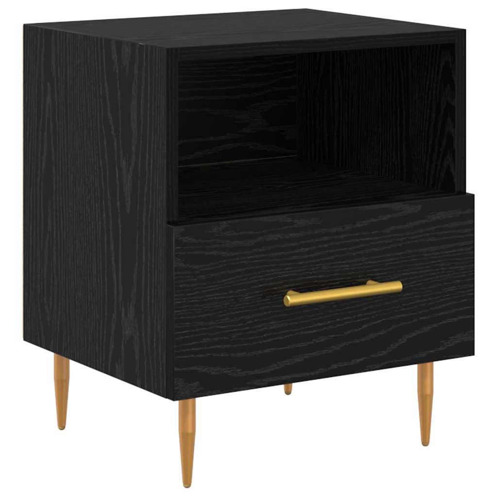Table de chevet 2 pcs Noir 40 x 35 x 47,5 cm Bois d'ingénierie - XIOS