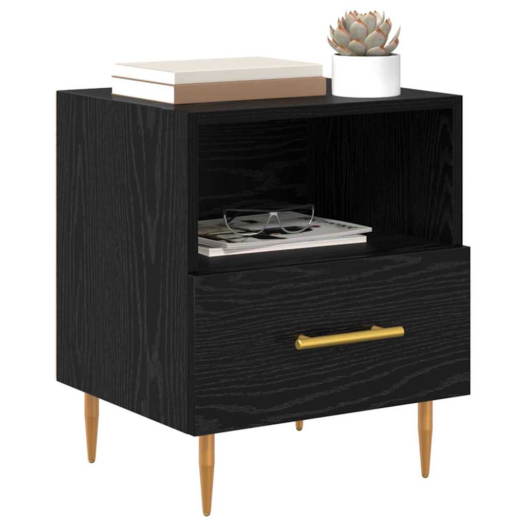 Table de chevet 2 pcs Noir 40 x 35 x 47,5 cm Bois d'ingénierie - XIOS