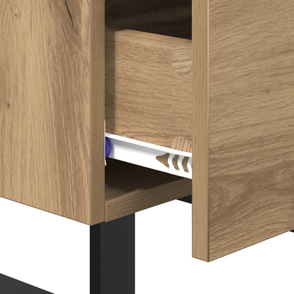 Cabinet de chevet avec tiroir Chêne artisanal 40 x 35 x 47,5 cm - XIOS