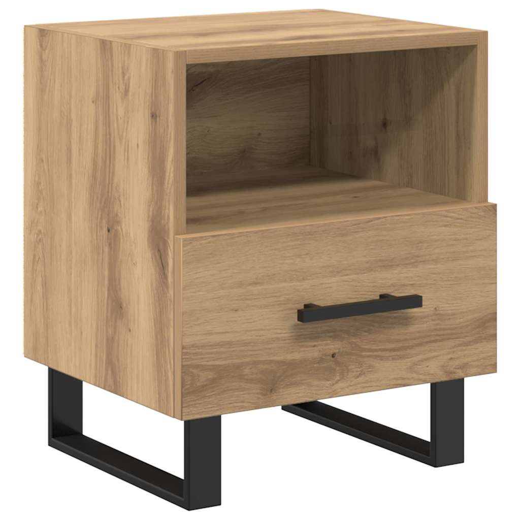 Cabinet de chevet avec tiroir Chêne artisanal 40 x 35 x 47,5 cm - XIOS