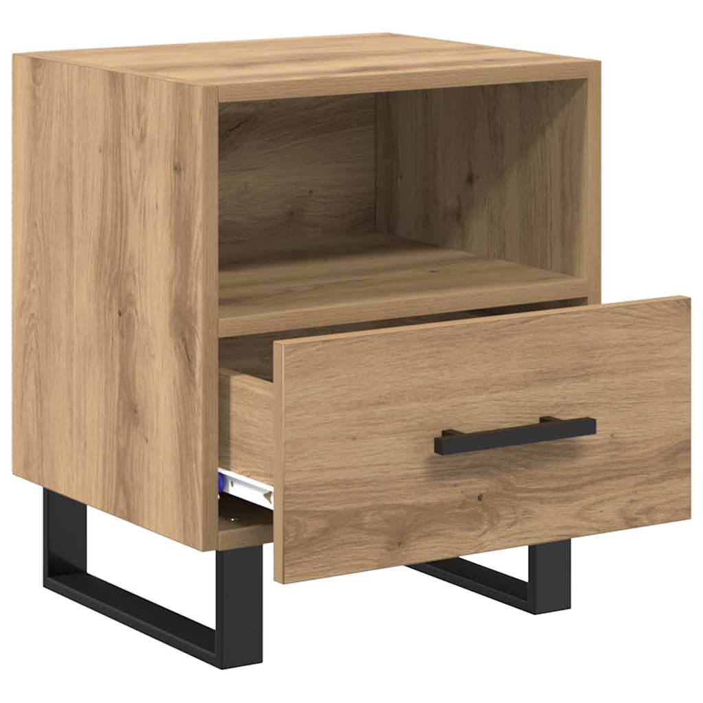 Cabinet de chevet avec tiroir Chêne artisanal 40 x 35 x 47,5 cm - XIOS