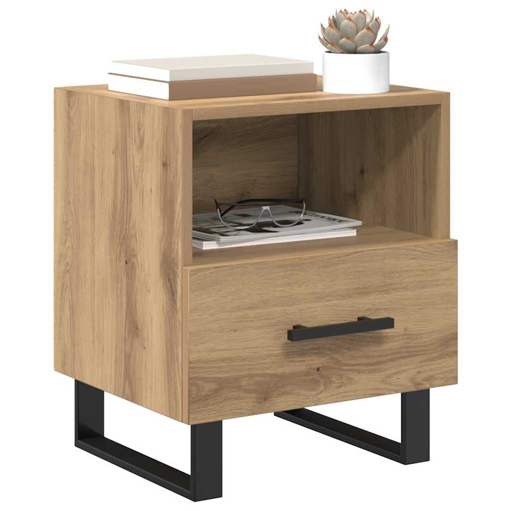 Cabinet de chevet avec tiroir Chêne artisanal 40 x 35 x 47,5 cm - XIOS