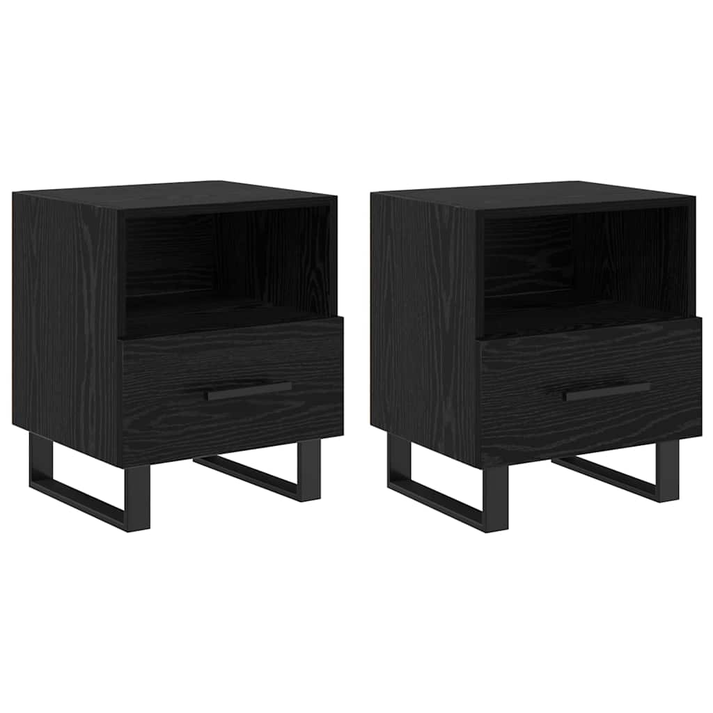 Cabinet de chevet 2 pcs Chêne noir 40 x 35 x 47,5 cm - XIOS