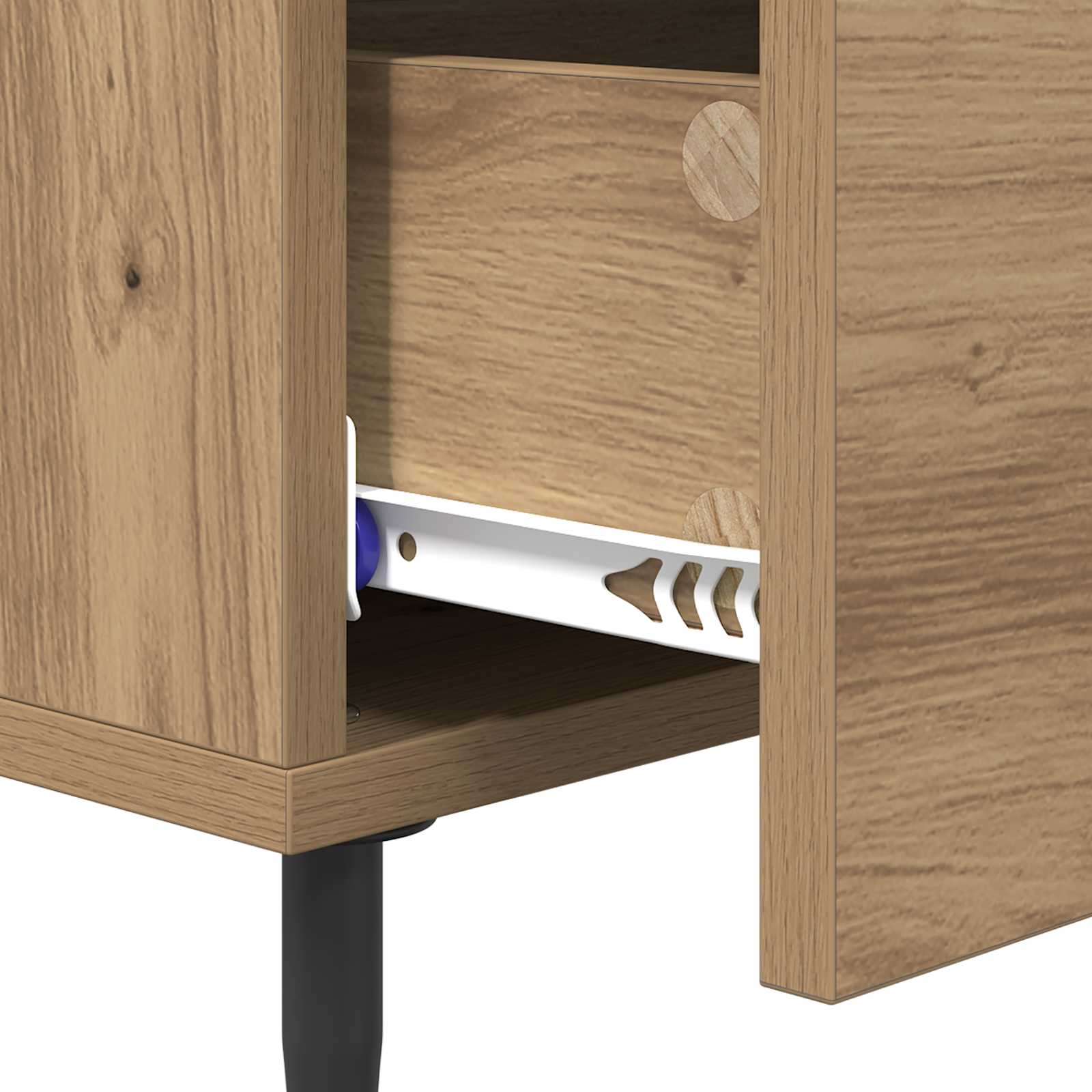 Cabinet de chevet avec tiroir Chêne artisanal 40 x 40 x 66 cm - XIOS