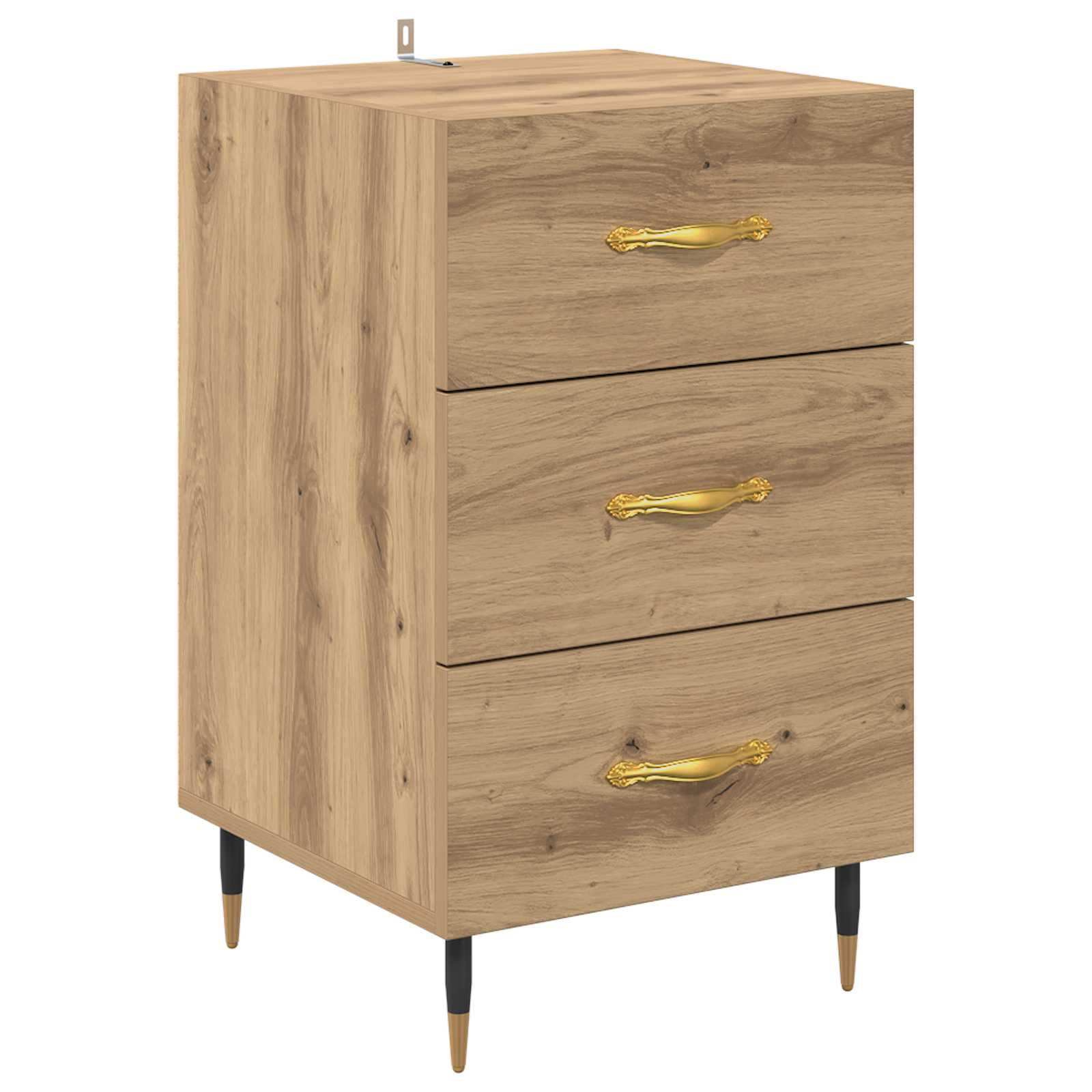 Cabinet de chevet avec tiroir Chêne artisanal 40 x 40 x 66 cm - XIOS