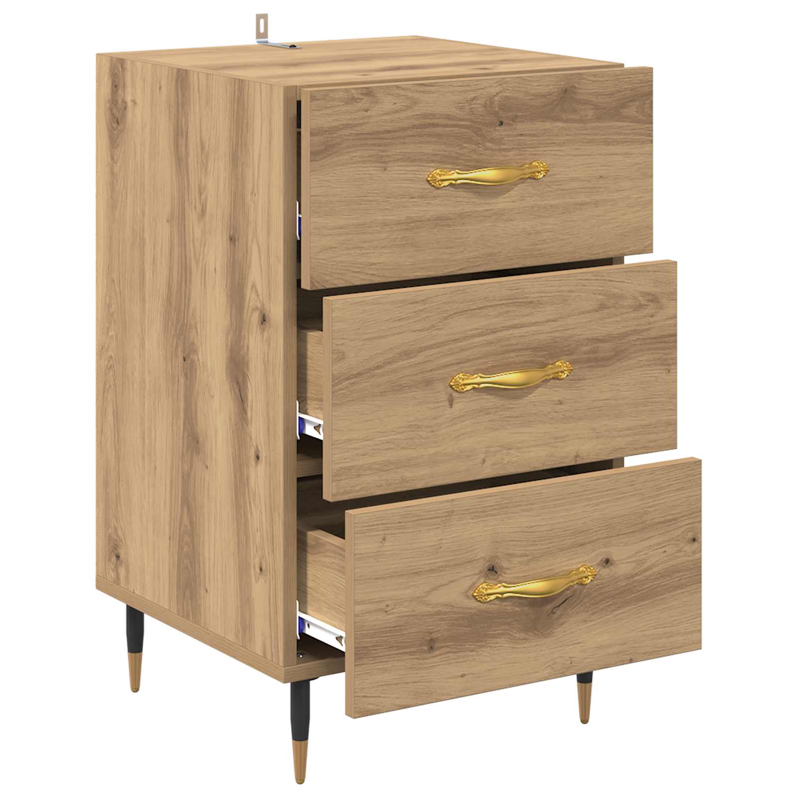 Cabinet de chevet avec tiroir Chêne artisanal 40 x 40 x 66 cm - XIOS