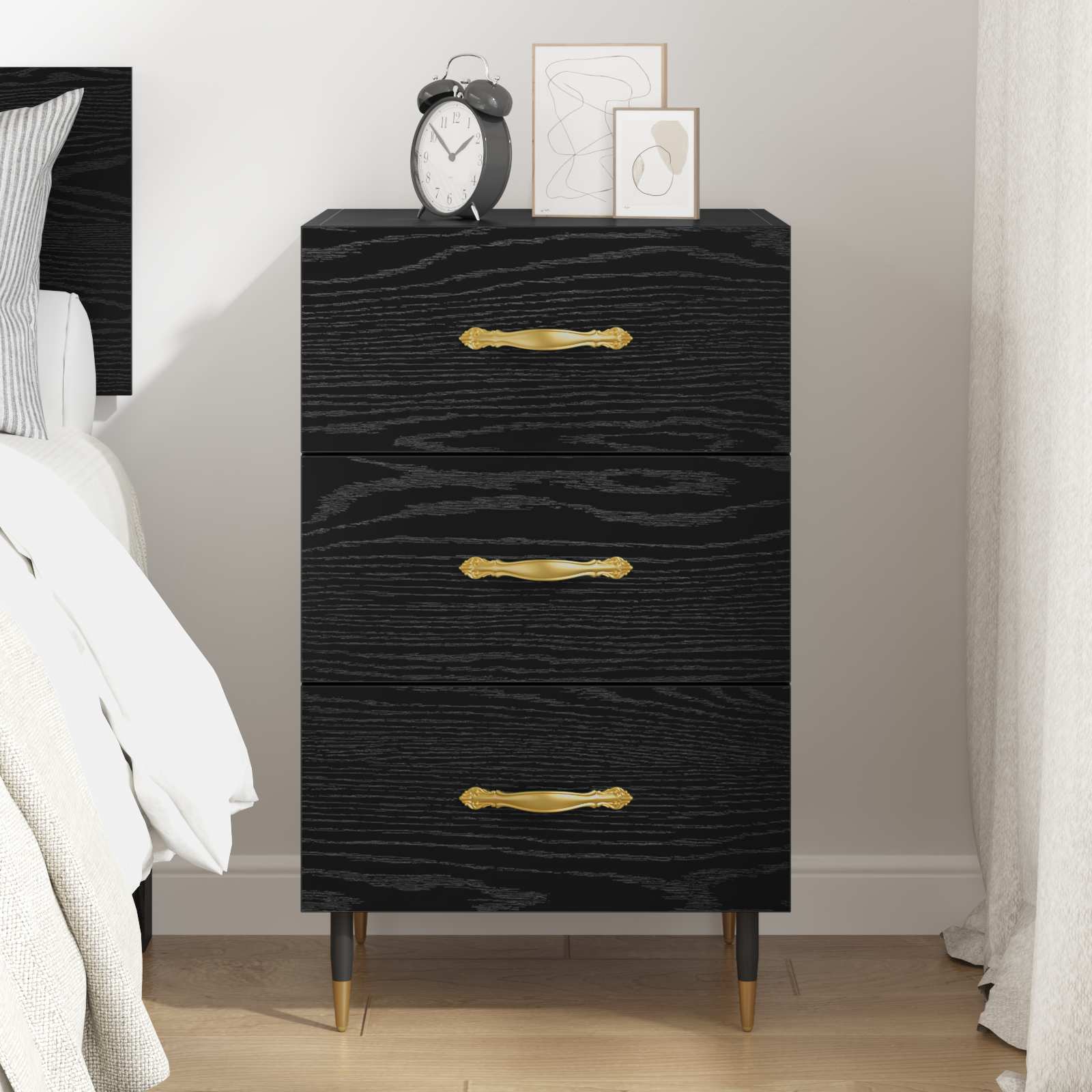Cabinet de chevet Chêne noir 40 x 40 x 66 cm Bois d'ingénierie - XIOS