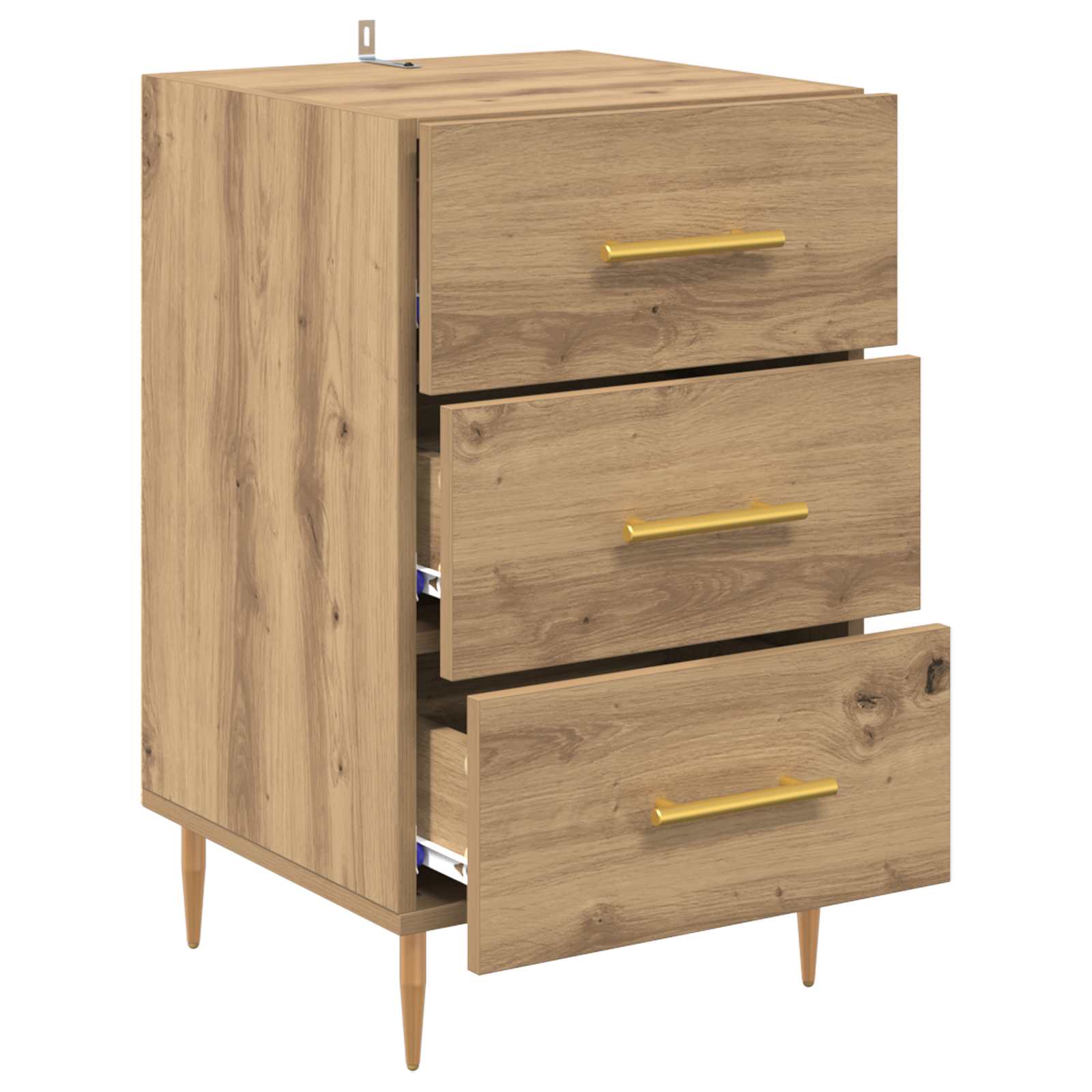 Cabinet de chevet avec tiroir Chêne artisanal 40 x 40 x 66 cm - XIOS
