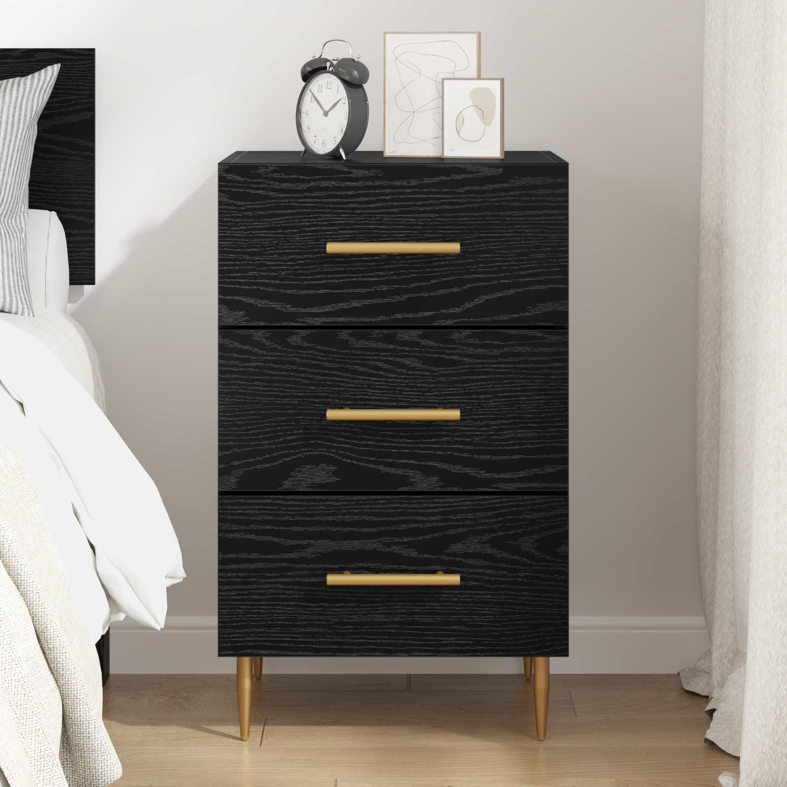 Cabinet de chevet Chêne noir 40 x 40 x 66 cm Bois d'ingénierie - XIOS