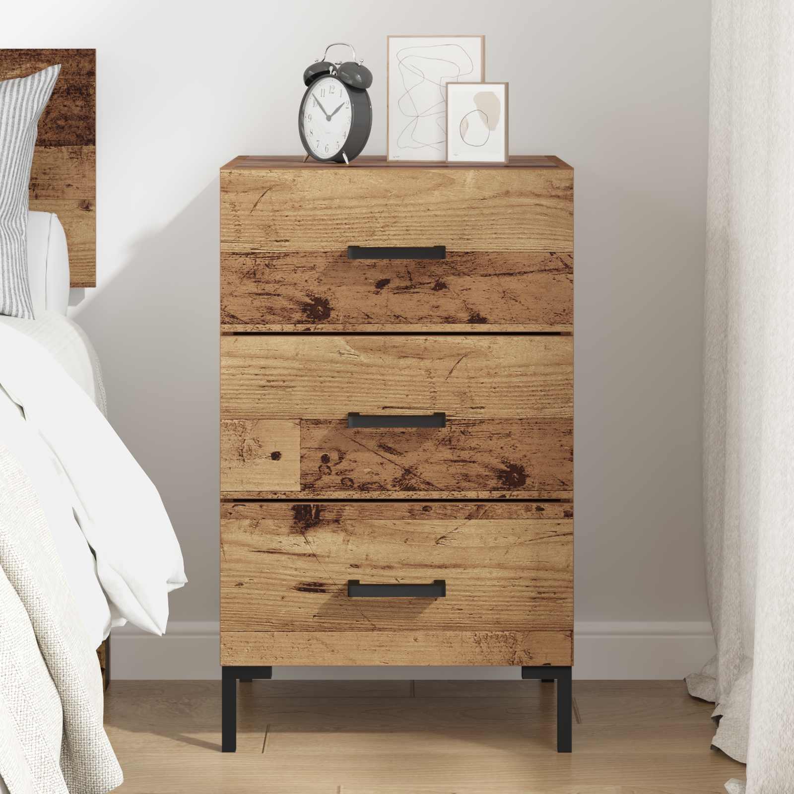 Cabinet de chevet Bois ancien 40 x 40 x 66 cm Bois d'ingénierie - XIOS