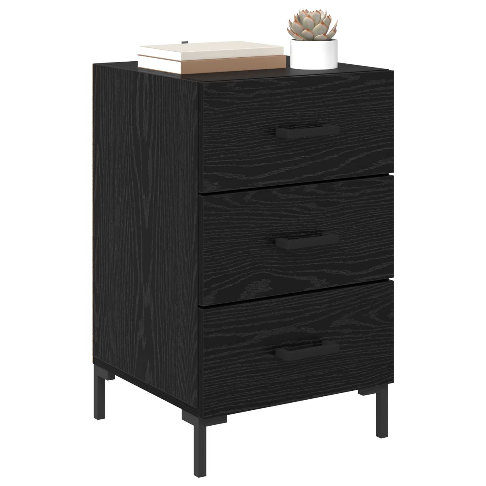 Cabinet de chevet Chêne noir 40 x 40 x 66 cm Bois d'ingénierie - XIOS