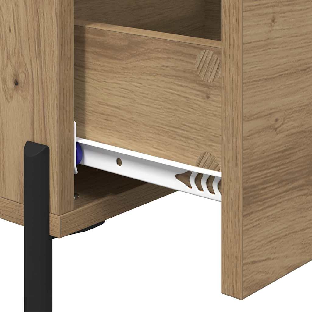 Cabinet de chevet avec tiroir chêne artisanal 40 x 40 x 66 cm - XIOS