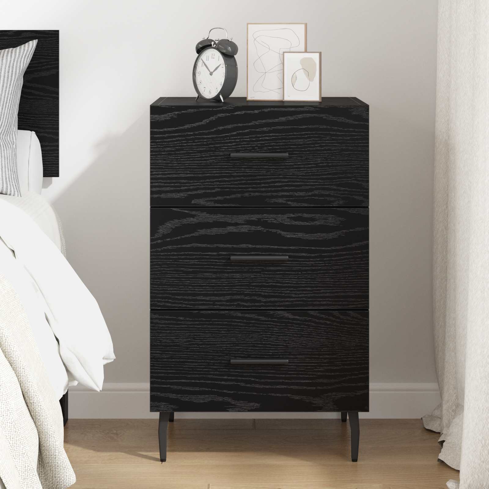 Cabinet de chevet Chêne noir 40 x 40 x 66 cm Bois d'ingénierie - XIOS