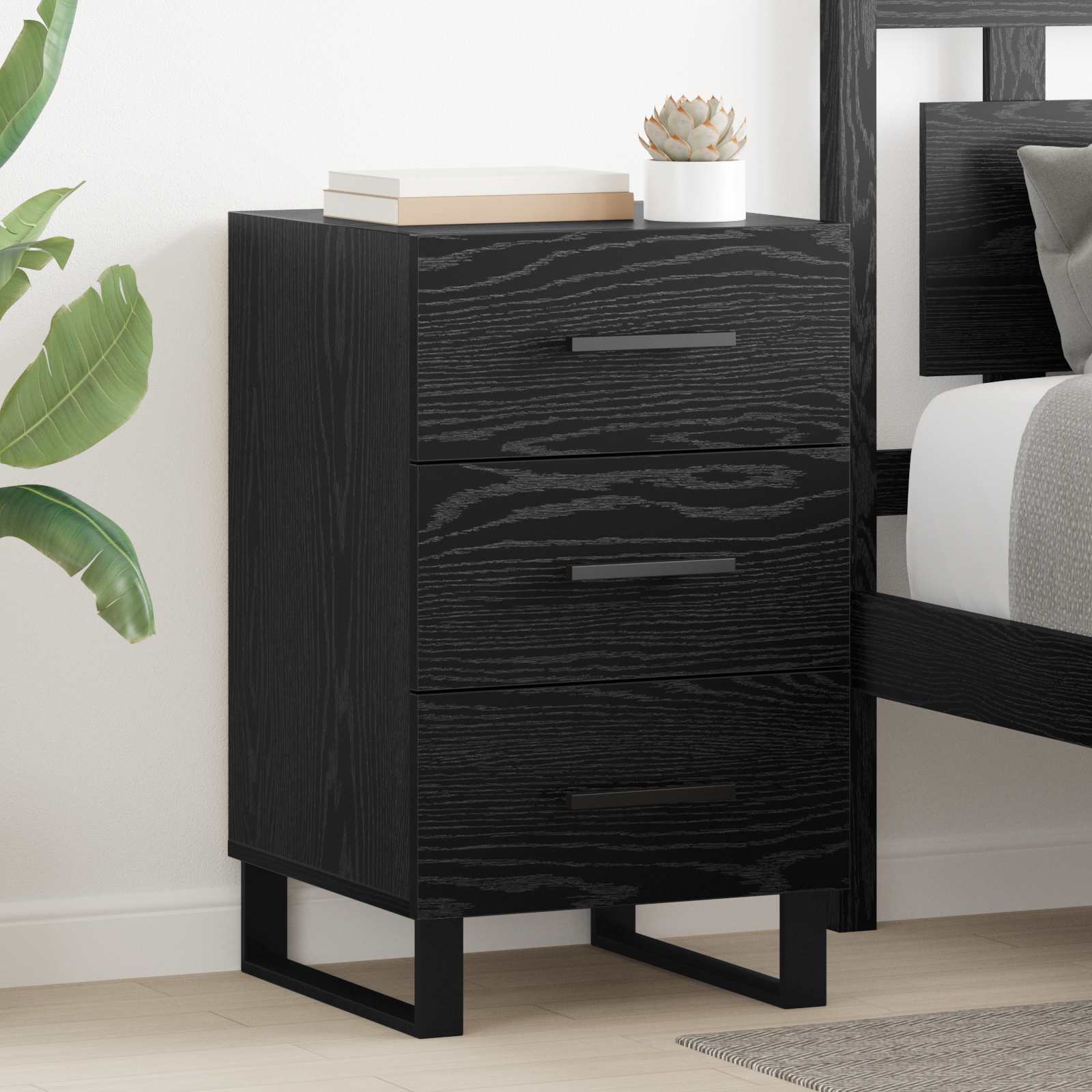 Cabinet de chevet Chêne noir 40 x 40 x 66 cm Bois d'ingénierie - XIOS