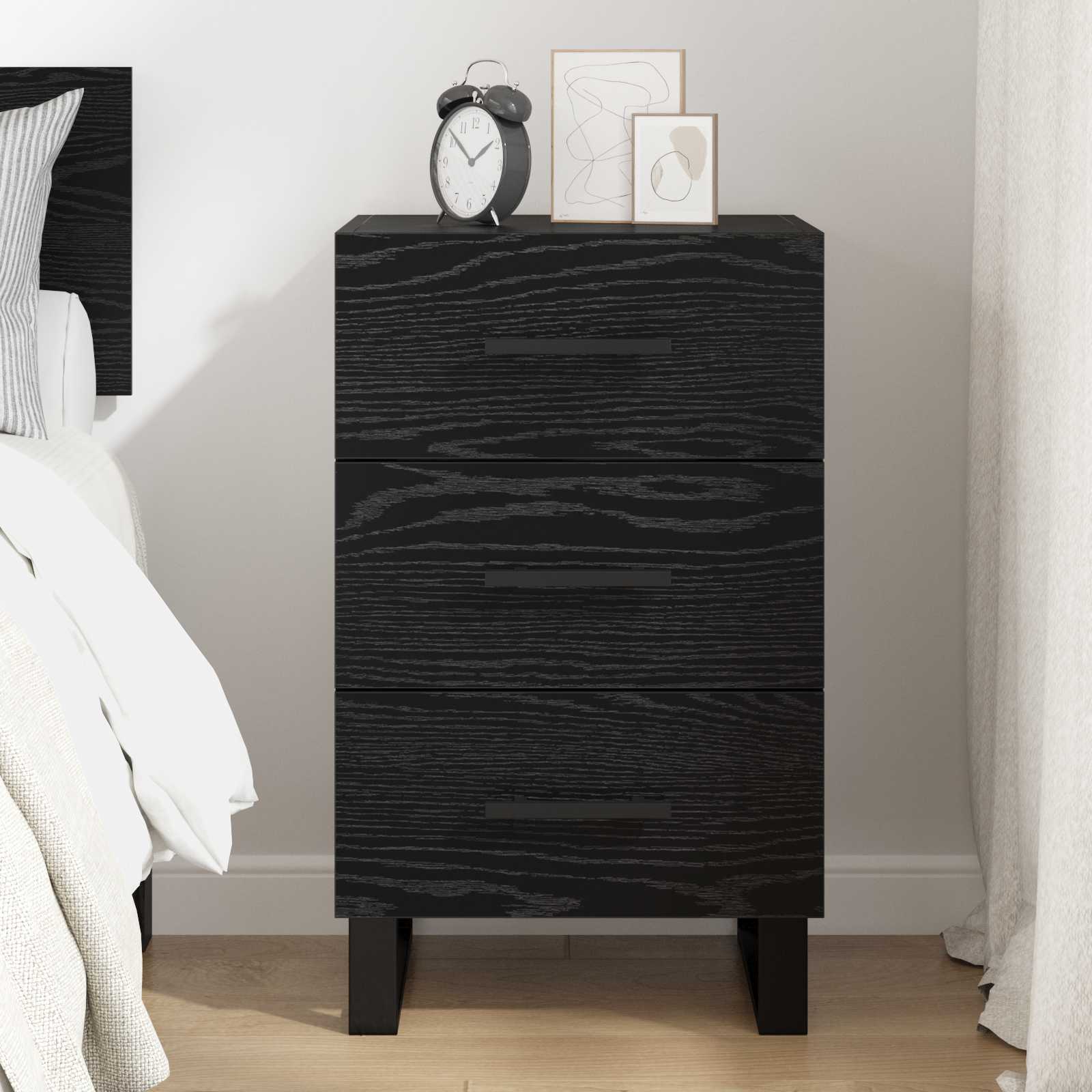 Cabinet de chevet Chêne noir 40 x 40 x 66 cm Bois d'ingénierie - XIOS