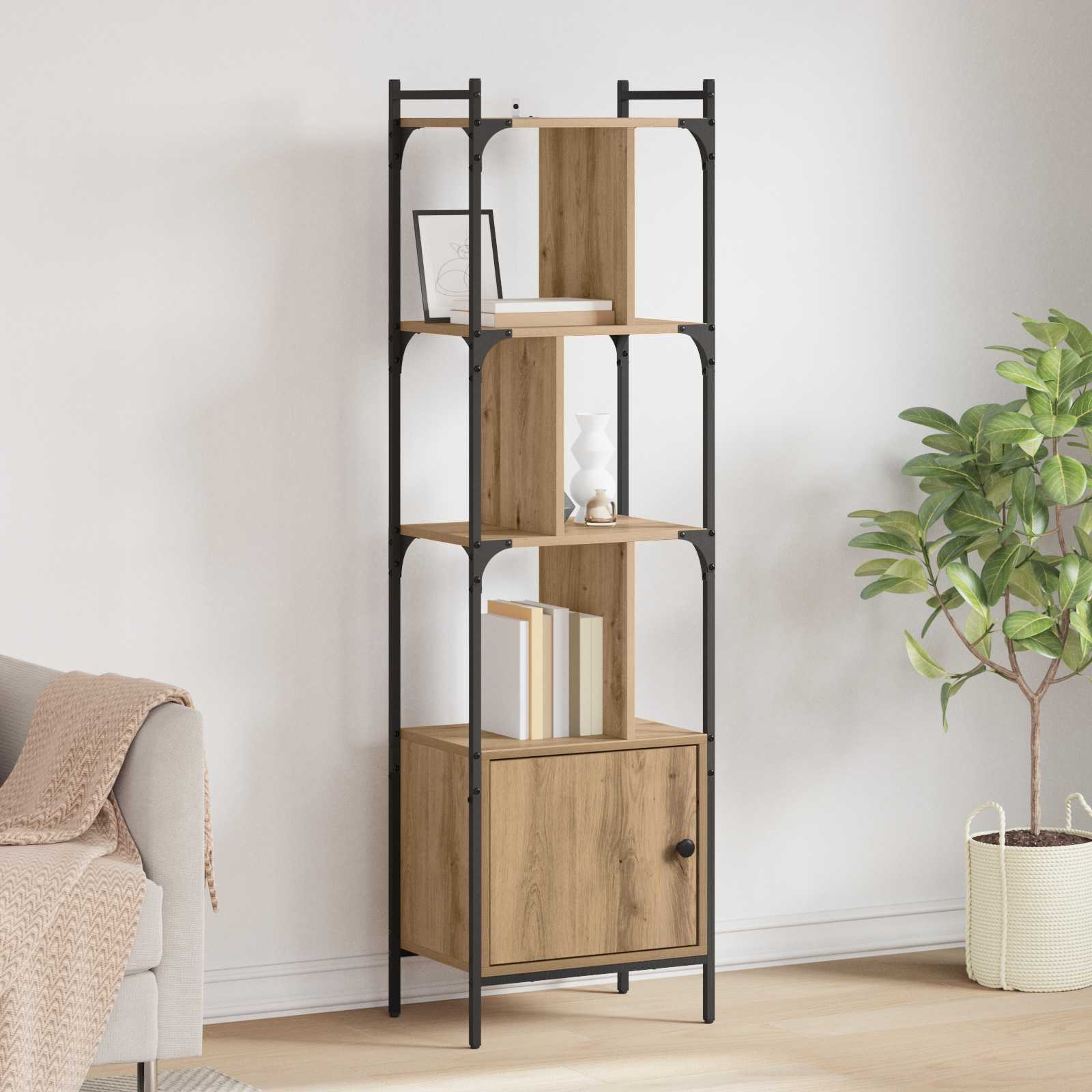 Bibliothèque 6 niveaux 44,5 x 30 x 154,5 cm Bois d'ingénierie - XIOS