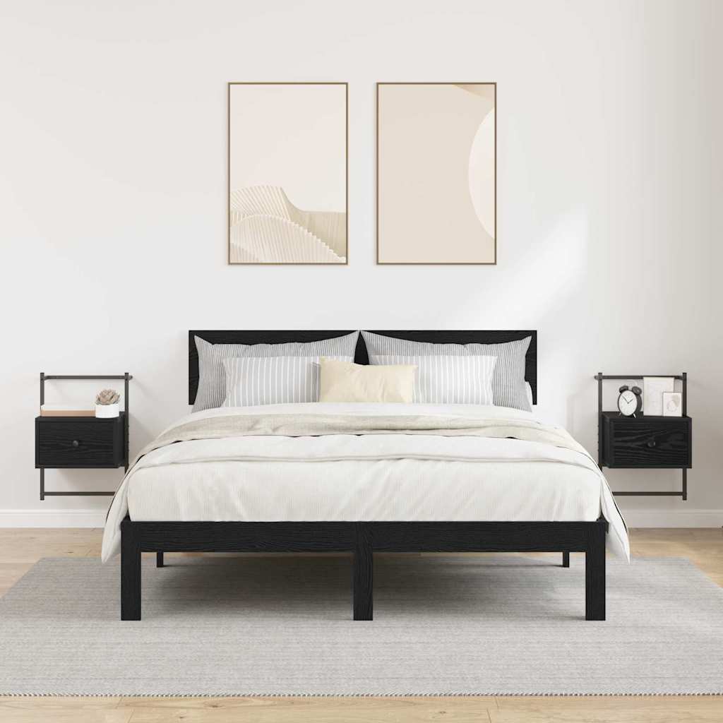 Cabinet de chevet avec tiroir 2 pcs Chêne noir 35 x 30 x 51 cm - XIOS