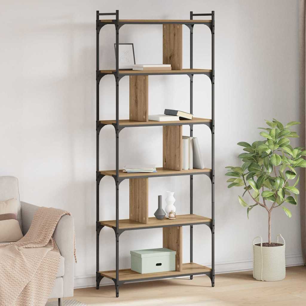 Bibliothèque chêne artisanal 76 x 32 x 192 cm Bois d'ingénierie - XIOS
