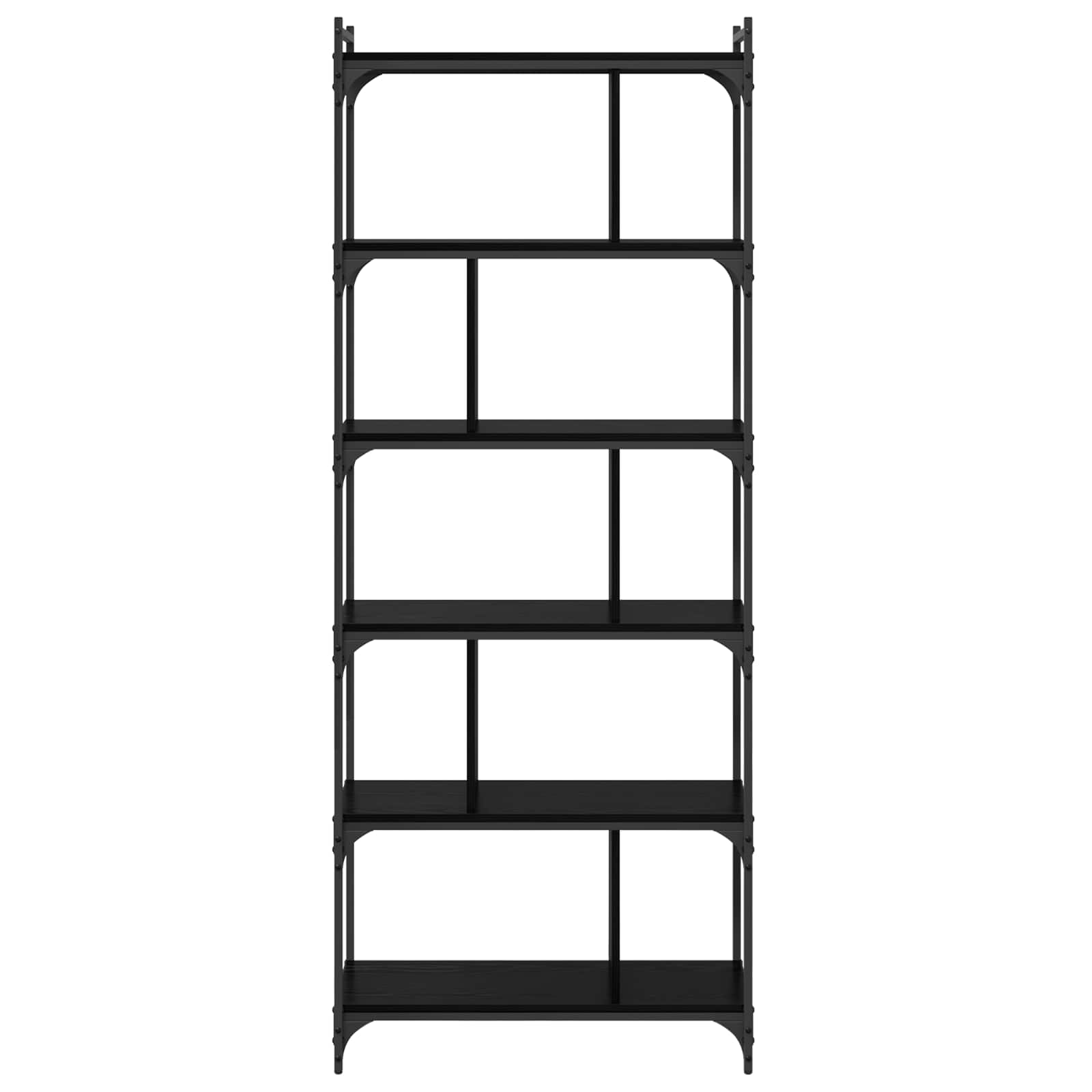 Bibliothèque Chêne noir 76 x 32 x 192 cm Bois d'ingénierie - XIOS