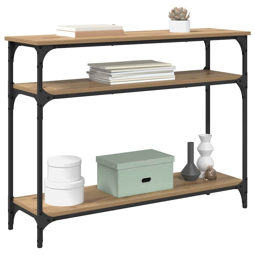 Table console avec étagère Chêne artisanal 100 x 29 x 75 cm - XIOS