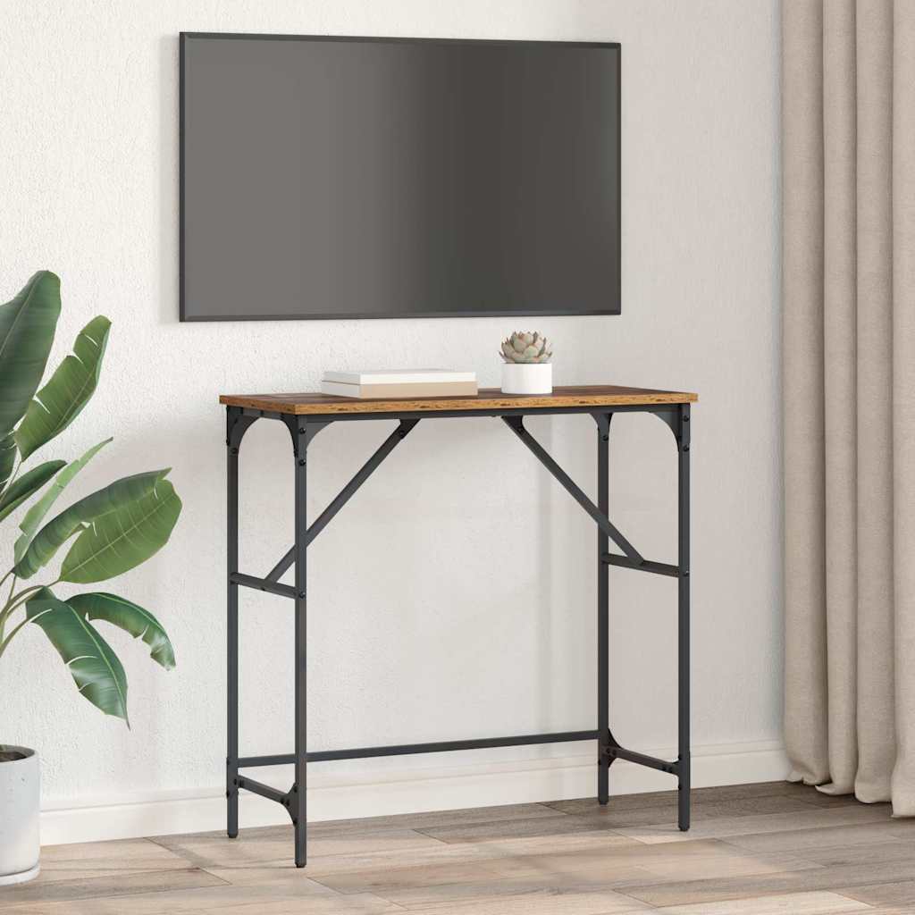 Table console Bois ancien 75 x 32 x 75 cm Bois d'ingénierie - XIOS