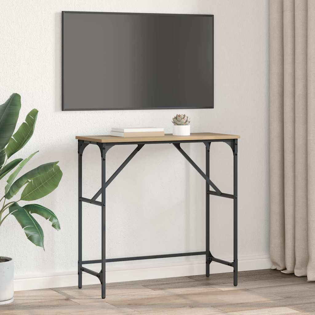 Table console Chêne artisanal 75 x 32 x 75 cm Bois d'ingénierie - XIOS