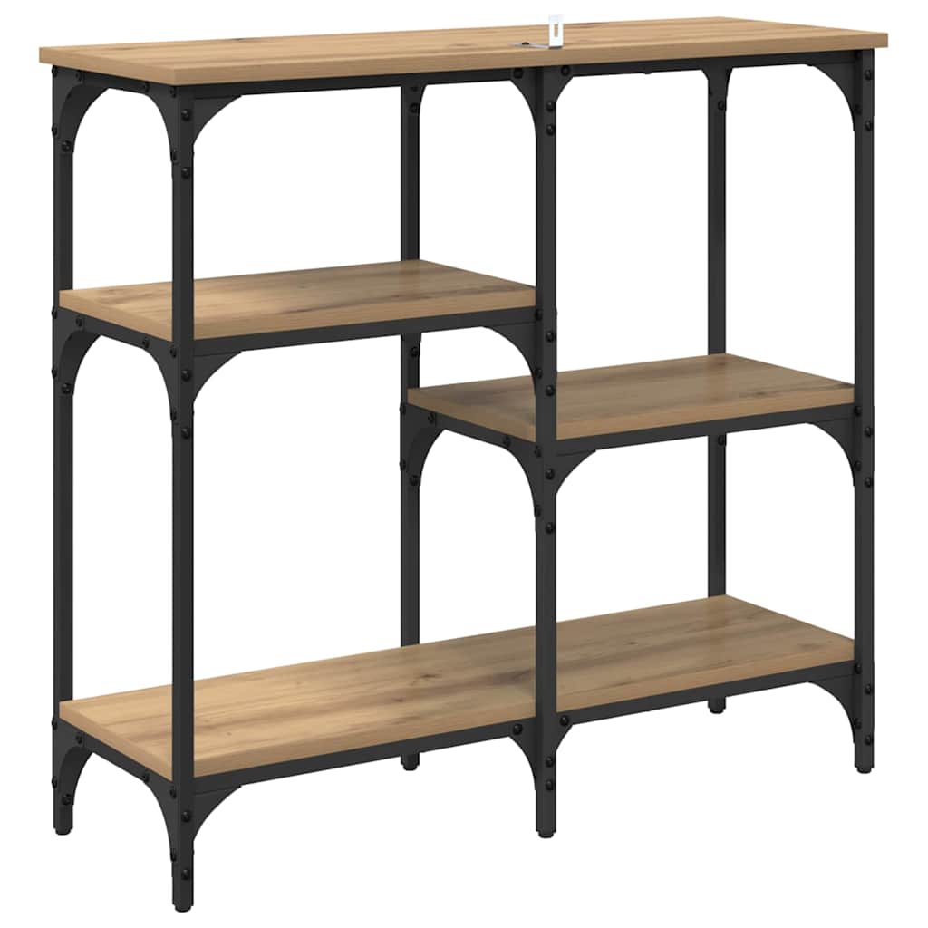 Table console Chêne artisanal 80 x 29 x 75 cm Bois d'ingénierie - XIOS