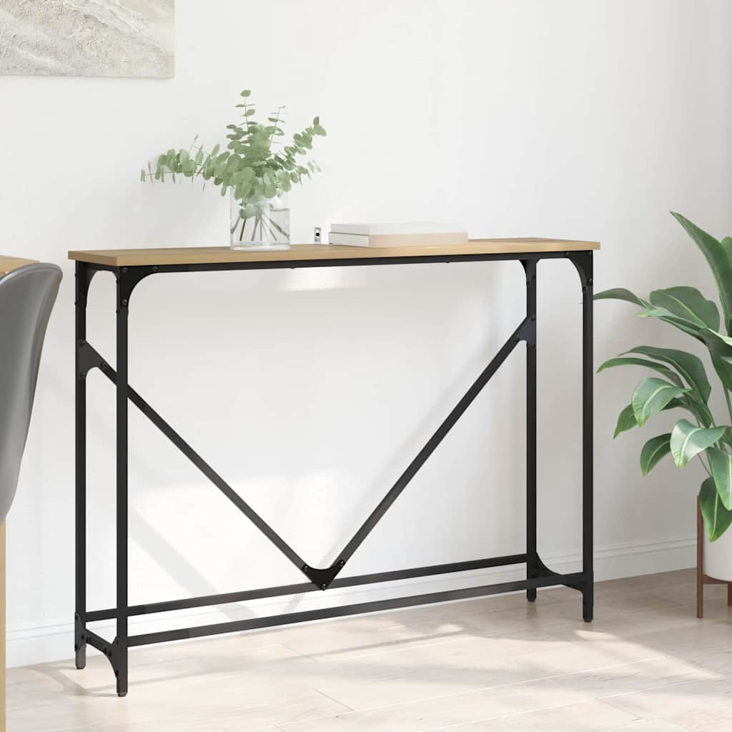 Table console chêne artisanal 102 x 22.5 x 75 cm - XIOS