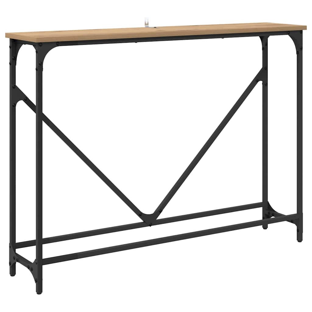 Table console chêne artisanal 102 x 22.5 x 75 cm - XIOS
