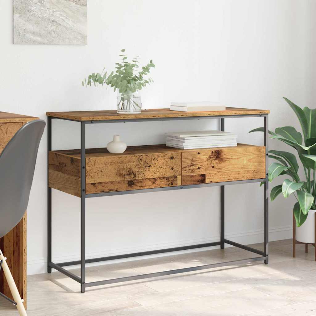 Table console avec tiroir Bois Ancien 100 x 40 x 75 cm - XIOS