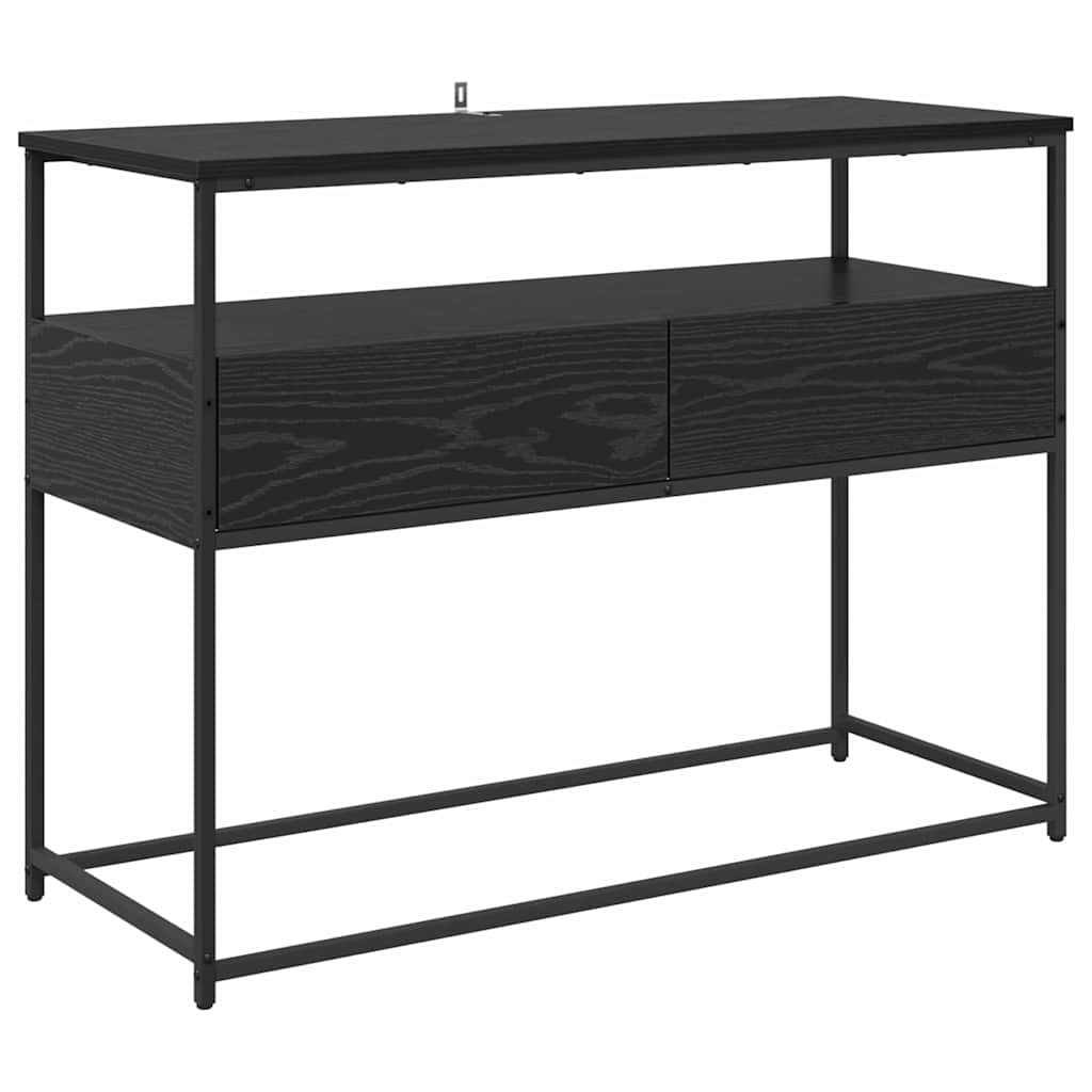 Table console avec tiroir Chêne noir 100 x 40 x 75 cm - XIOS