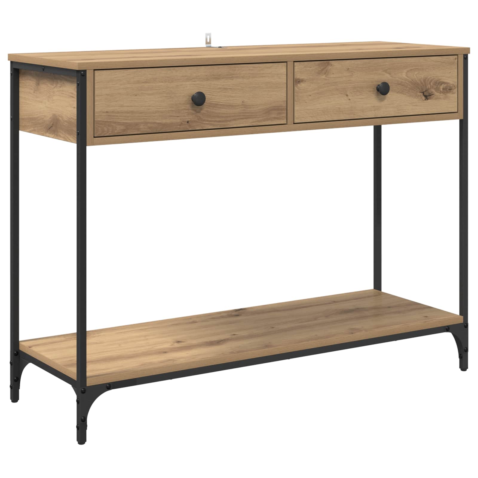 Table console avec tiroir Chêne artisanal 100 x 34,5 x 75 cm - XIOS