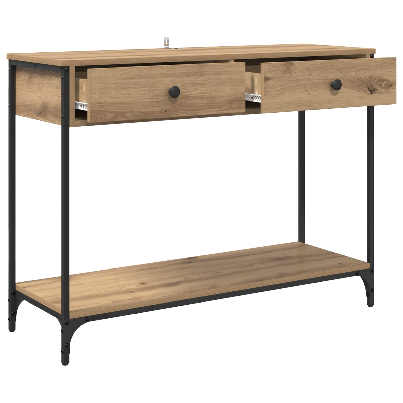 Table console avec tiroir Chêne artisanal 100 x 34,5 x 75 cm - XIOS