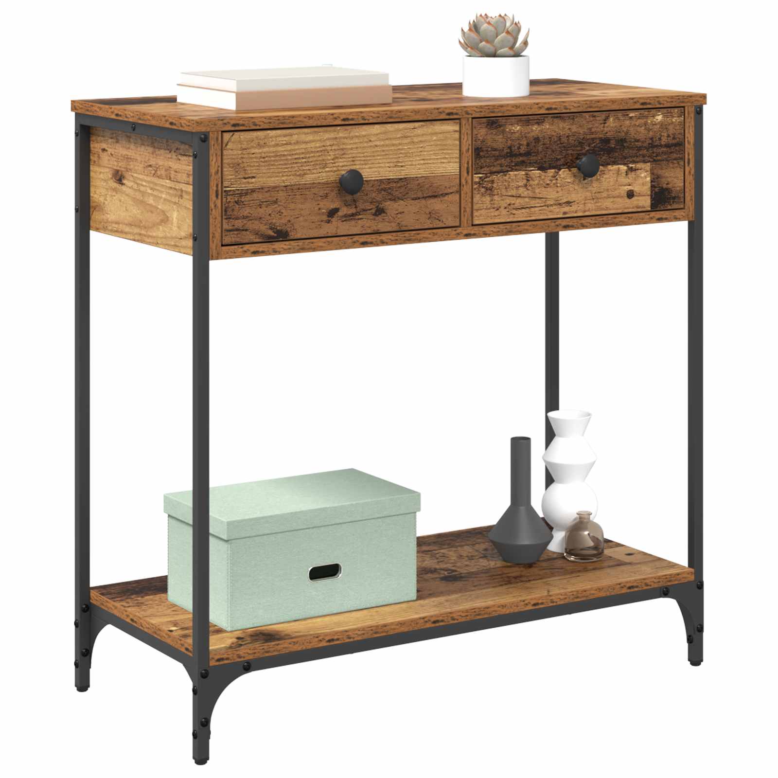 Table console Bois Ancien 75 x 34,5 x 75 cm Bois d'ingénierie - XIOS
