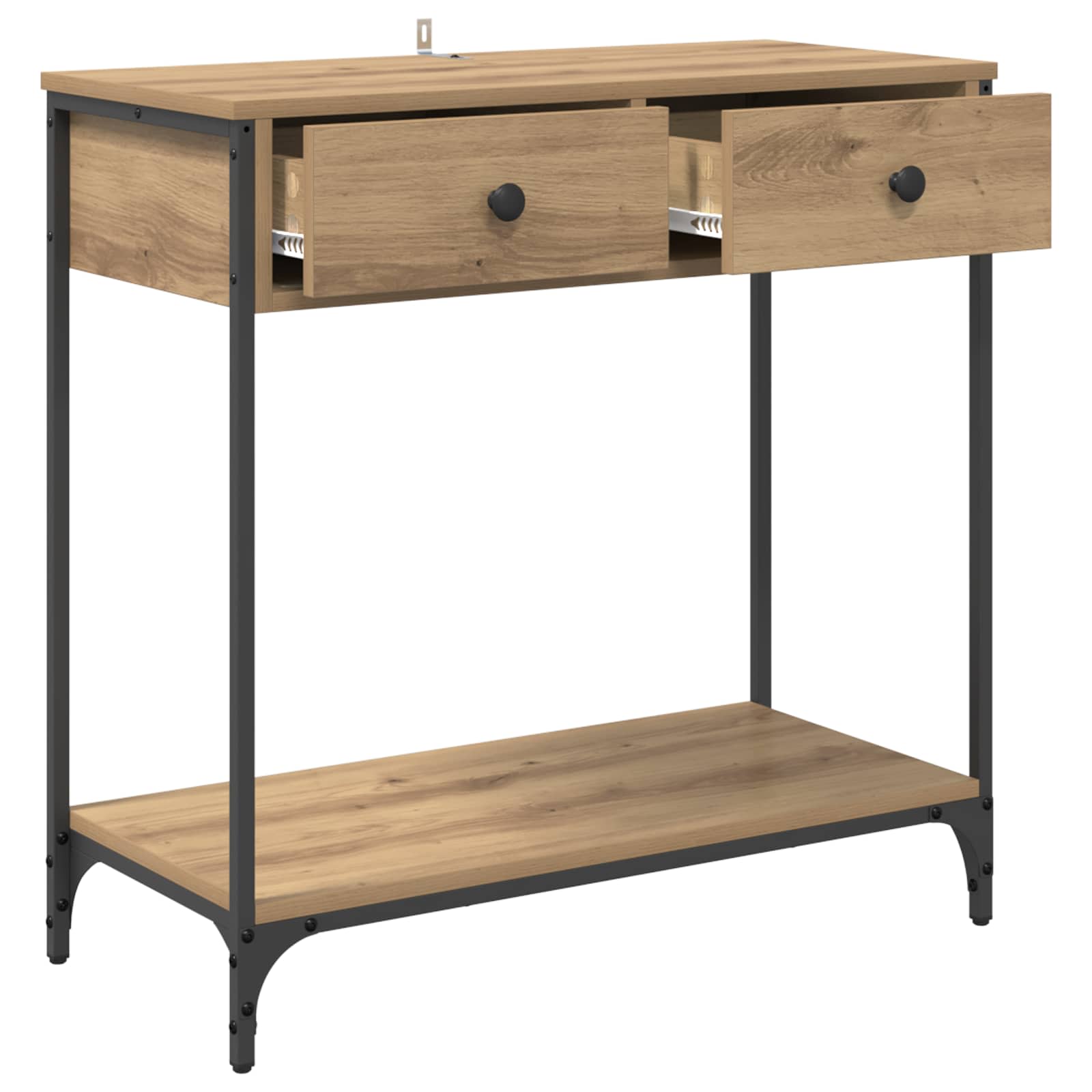 Table console avec tiroir Chêne artisanal 75 x 34,5 x 75 cm - XIOS