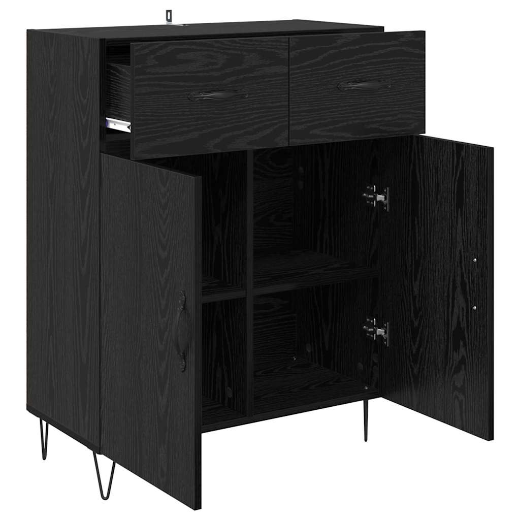 Buffet Chêne noir 69,5 x 34 x 90 cm Bois d'ingénierie - XIOS