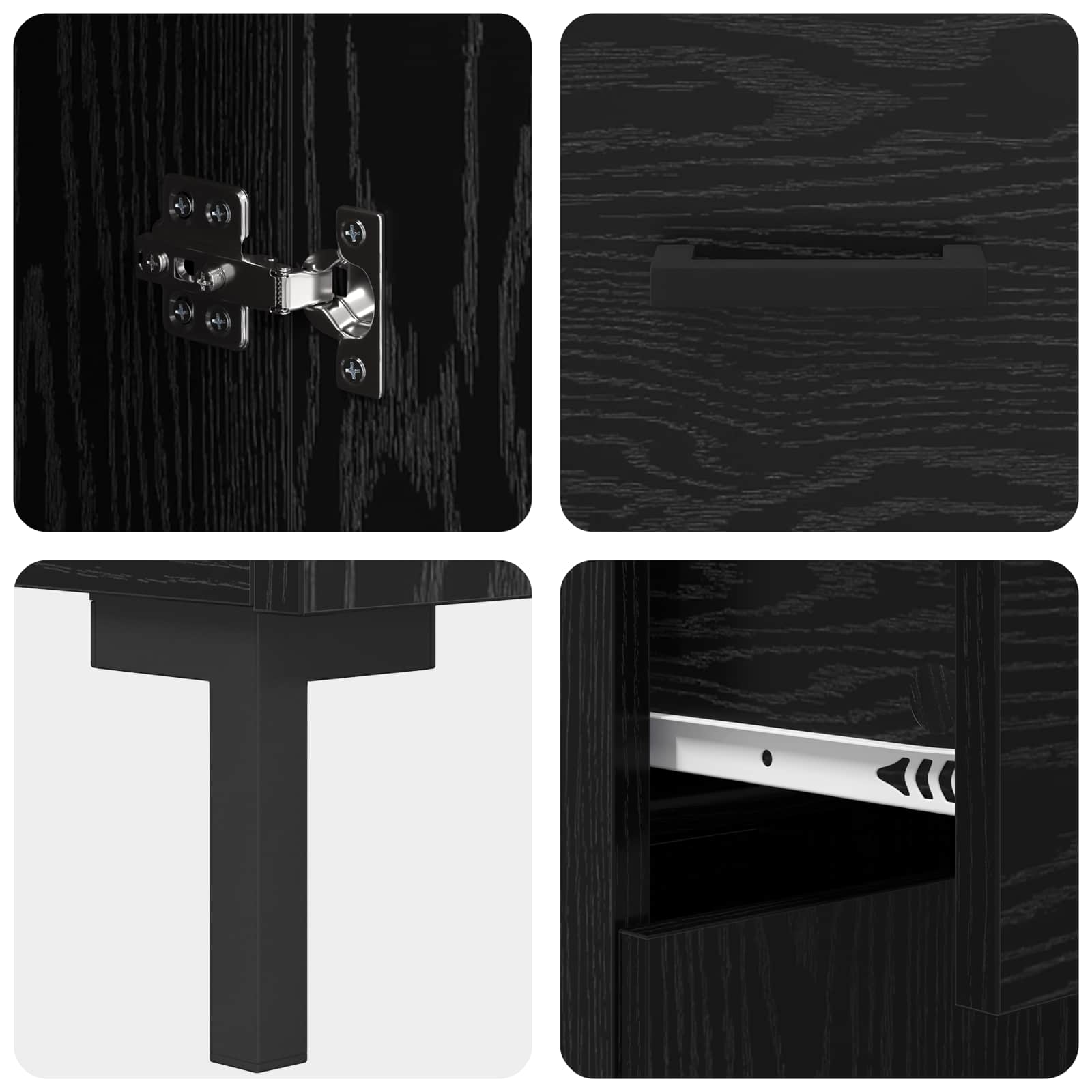 Buffet Chêne noir 69,5 x 34 x 90 cm Bois d'ingénierie - XIOS