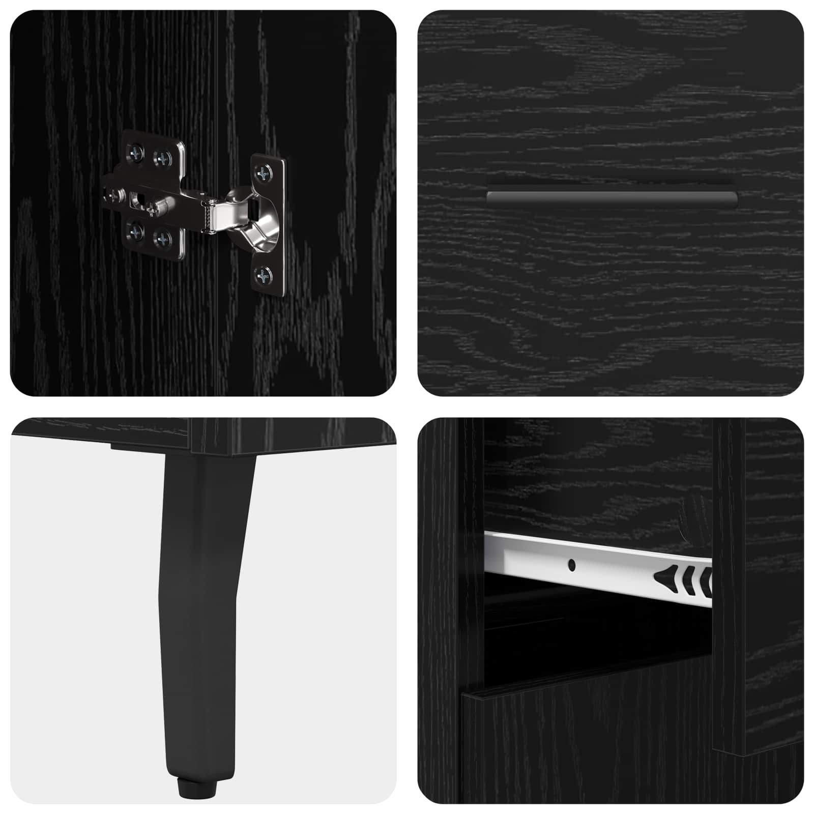 Buffet Chêne noir 69,5 x 34 x 90 cm Bois d'ingénierie - XIOS