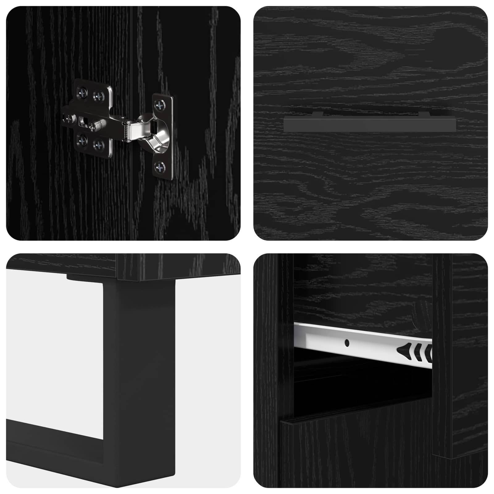 Buffet Chêne noir 69,5 x 34 x 90 cm Bois d'ingénierie - XIOS