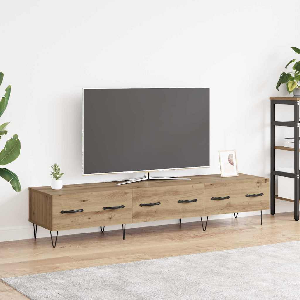 Meuble TV chêne artisanal 150 x 36 x 30 cm Bois d'ingénierie - XIOS