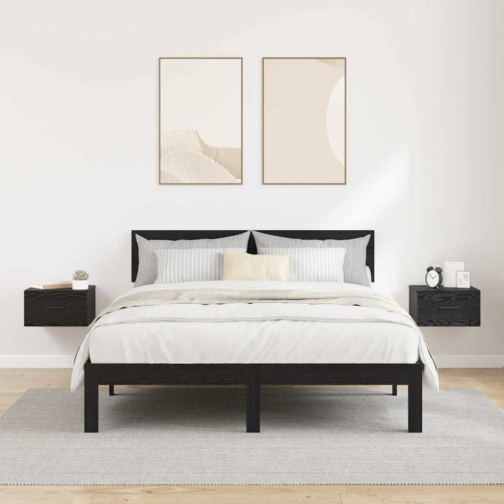 Cabinet de chevet avec tiroir 2 pcs Chêne noir 35 x 35 x 20 cm - XIOS