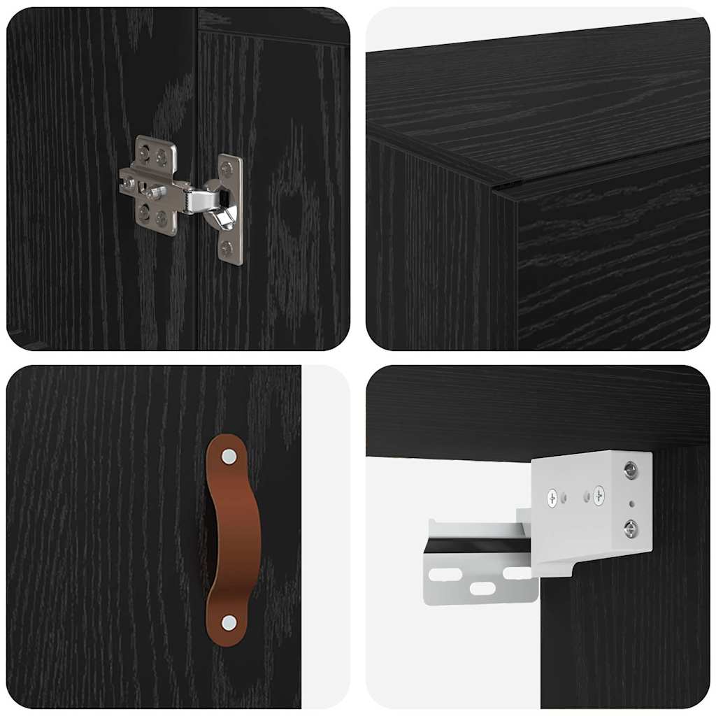 Meuble mural Chêne noir 69,5 x 34 x 90 cm Bois d'ingénierie - XIOS