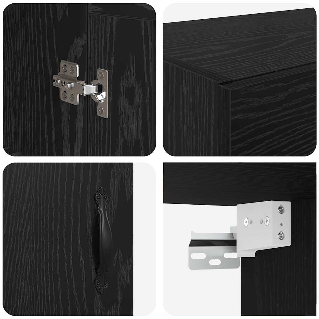 Meuble mural Chêne noir 69,5 x 34 x 90 cm Bois d'ingénierie - XIOS