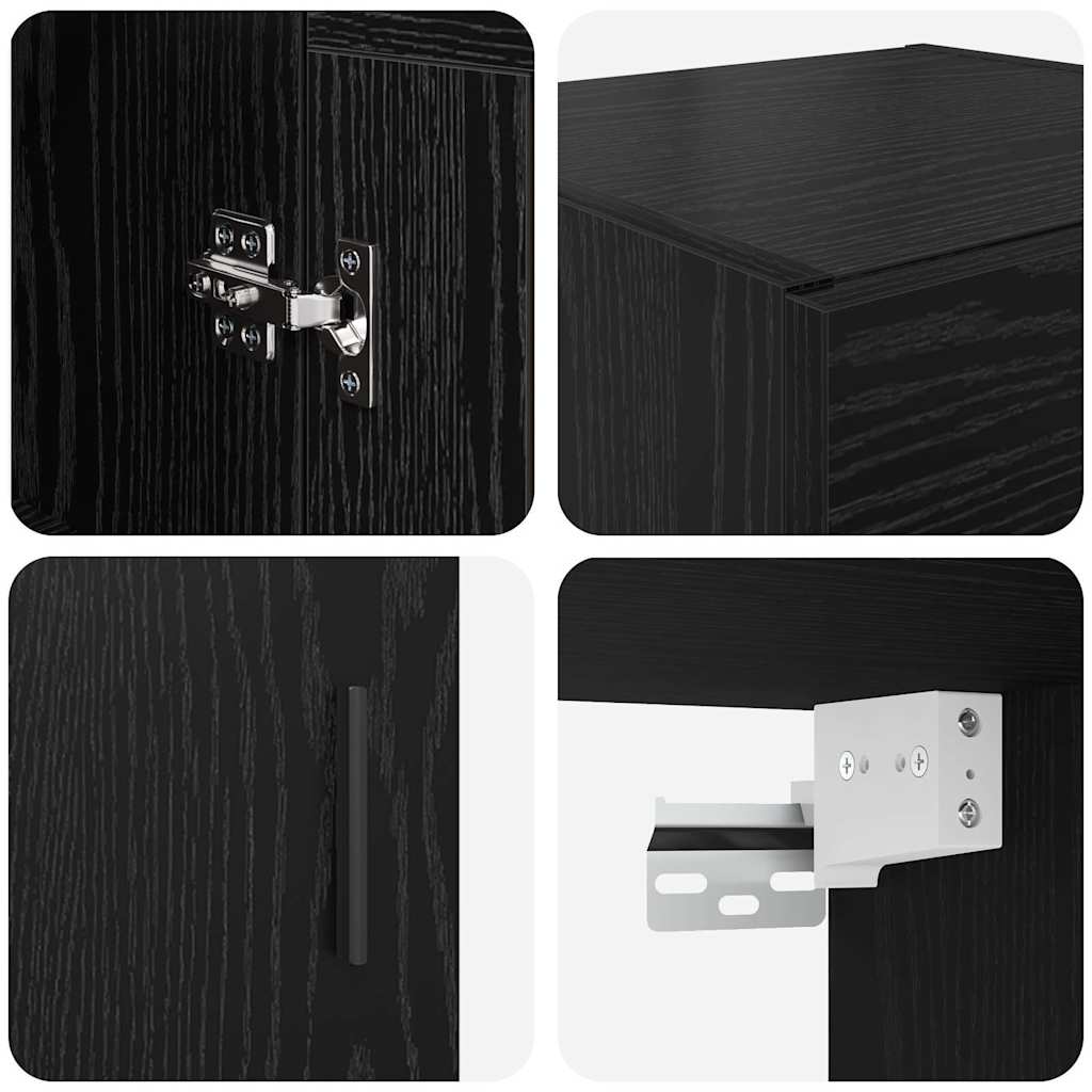 Meuble mural Chêne noir 34,5 x 34 x 90 cm Bois d'ingénierie - XIOS