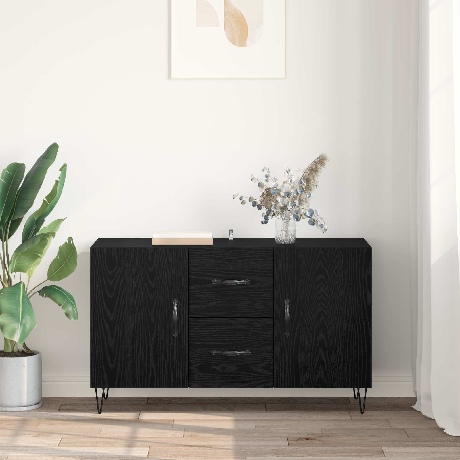Buffet Chêne noir 100 x 36 x 60 cm Bois d'ingénierie - XIOS