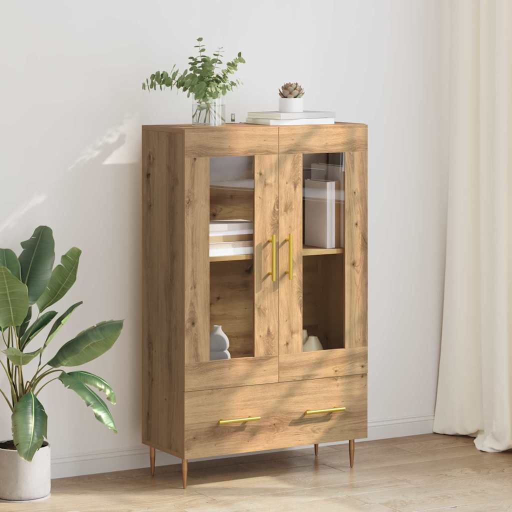 Haut Armoire avec tiroir Chêne artisanal 69,5 x 31 x 115 cm - XIOS