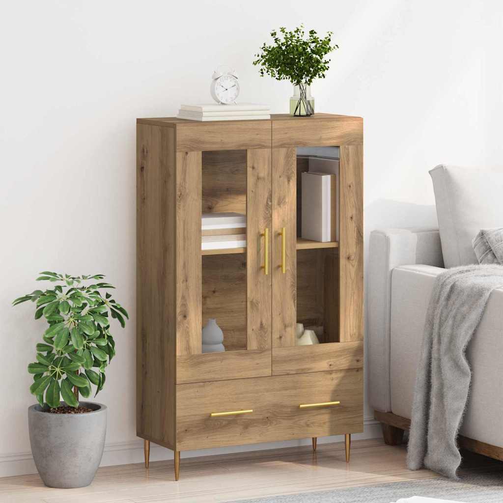 Haut Armoire avec tiroir Chêne artisanal 69,5 x 31 x 115 cm - XIOS